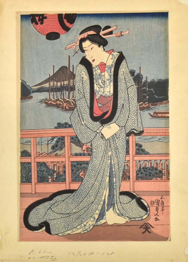 ANTIQUE JAPANESE EDO PERIOD WOODBLOCK PRINT BY UTAGAWA KUNISADA