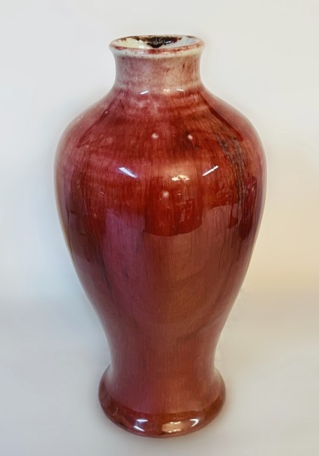ANTIQUE CHINESE QING 19TH CENTURY COPPER-RED GLAZE MEIPING